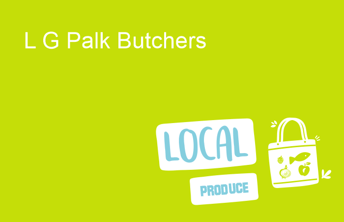 LG Palk Butchers Torquay. LG Palk butchers supplies local sourced meats. They also make there own sausages and burgers for the perfect campside BBQ whhist camping or glamping at Treacle Valley campsite.