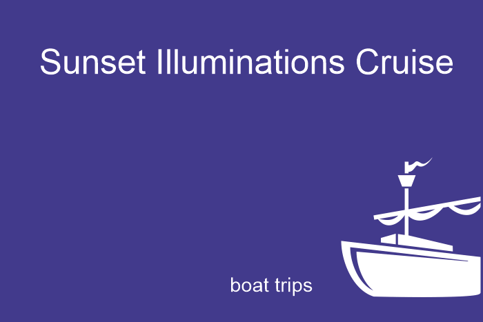 Sunset Illumination Cruise from Torquay, Brixham and Dartmouth. Boat trips from Torquay. Fishing trips, ferry services, river cruises, day cruises, night cruises and excursions.